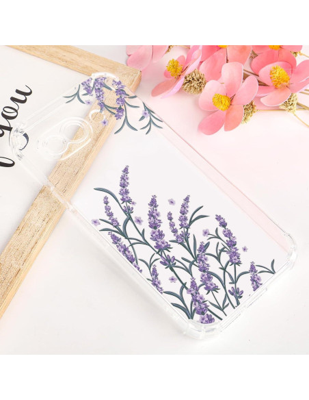 Funda clara para Google Pixel 9A Tcaraersing floral lavanda Funda clara para Google Pixel 9A Tcaraersing floral lavanda