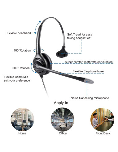 Auricular Monaural VoiceJoy con Micrófono y Cancelación de Ruido