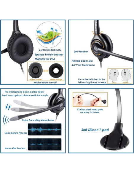 Auricular Monaural VoiceJoy con Micrófono y Cancelación de Ruido