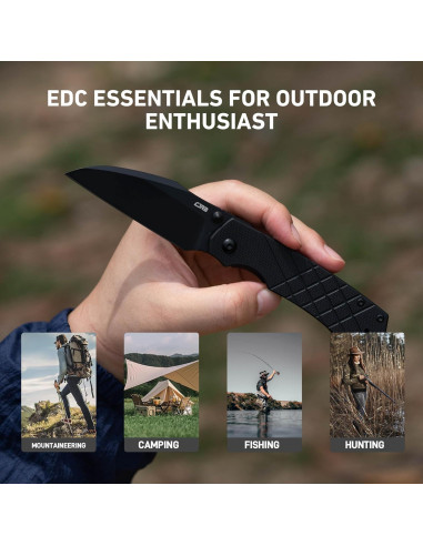 Cuchillo Plegable CJRB Kestrel J1962 Negro 8.41 cm EDC