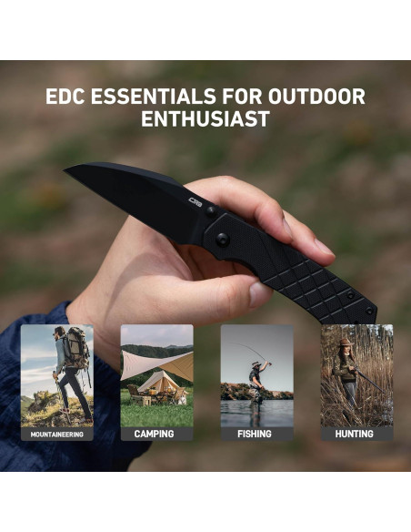 Cuchillo Plegable CJRB Kestrel J1962 Negro 8.41 cm EDC