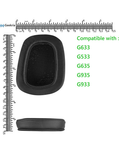Almohadillas de Reemplazo Geekria para Auriculares Logitech G533 G633 G635 G933 G935 - 2 Unidades