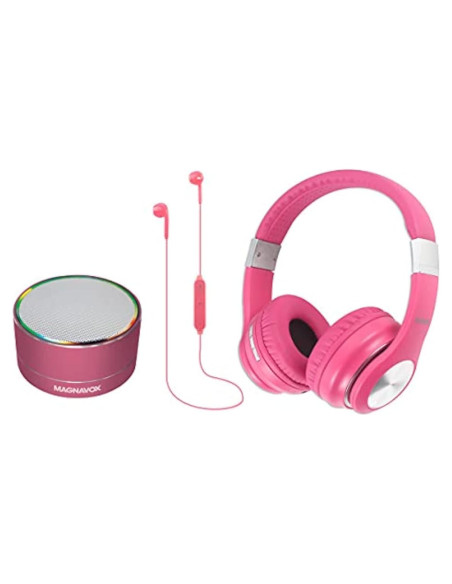 Combo Pack Inalámbrico Bluetooth Magnavox 3 en 1 Rosa