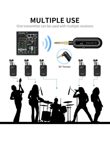 Sistema de Monitoreo In-Ear Inalámbrico Kadjuh M7S 50m