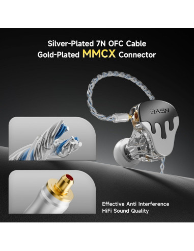 Auriculares In-Ear BASN BmasterX 6 HiFi con Aislamiento de Ruido