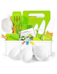 Juego de cuchillos para niños Suhctuptx 37 piezas verde