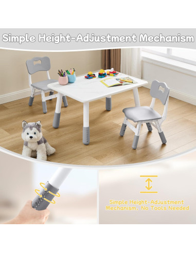 Conjunto de Mesa y Sillas Ajustables GITAWUSA para Niños