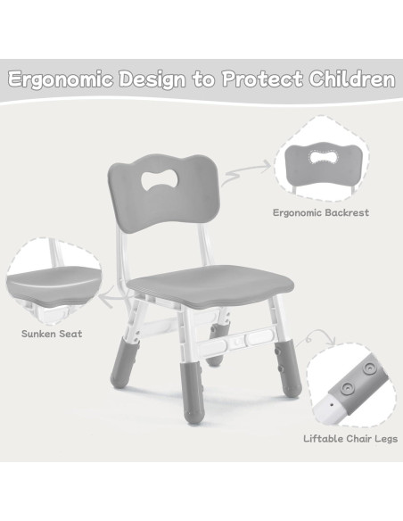 Conjunto de Mesa y Sillas Ajustables GITAWUSA para Niños