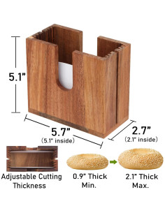 Cortador de Bagels Ajustable HeywoodCabin de Madera Acacia 2