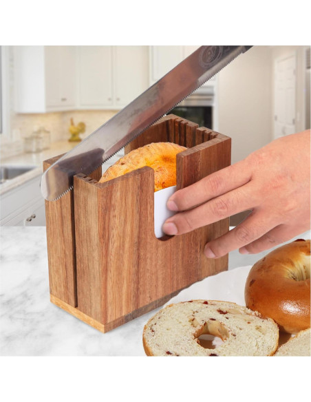 Cortador de Bagels Ajustable HeywoodCabin de Madera Acacia