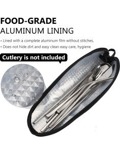 Juego de Utensilios de Viaje Aosbos con Estuche Negro 2