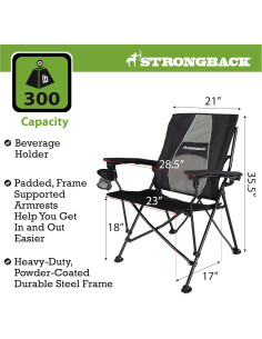 Silla de Camping Plegable STRONGBACK Elite con Soporte Lumbar 2
