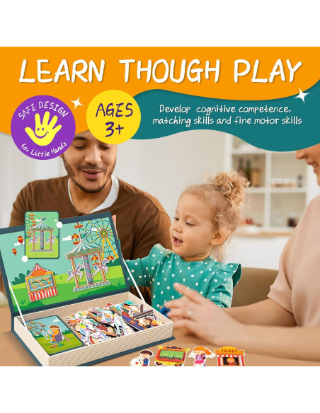 Rompecabezas Magnético Parque de Diversiones ROHSCE 42 Imágenes Rompecabezas Magnético Parque de Diversiones ROHSCE 42 Imágenes