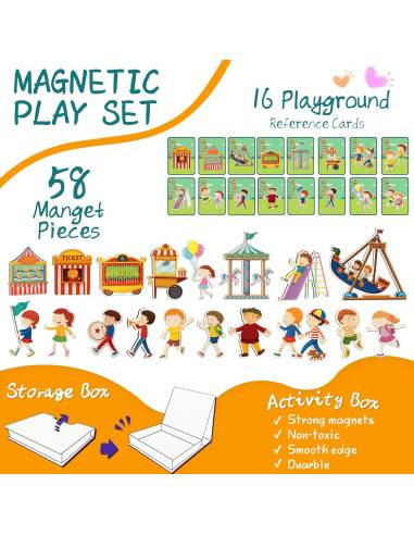 Rompecabezas Magnético Parque de Diversiones ROHSCE 42 Imágenes