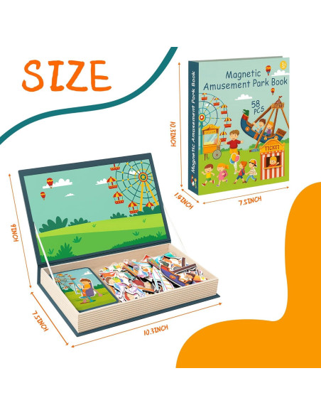 Rompecabezas Magnético Parque de Diversiones ROHSCE 42 Imágenes Rompecabezas Magnético Parque de Diversiones ROHSCE 42 Imágenes