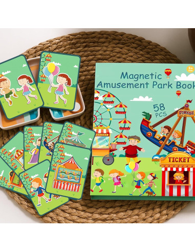 Rompecabezas Magnético Parque de Diversiones ROHSCE 42 Imágenes