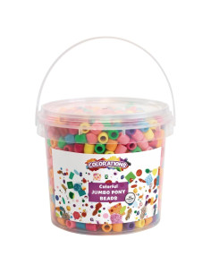 Perlas Pony Jumbo Coloridas Coloraciones 0.68 kg en Cubo