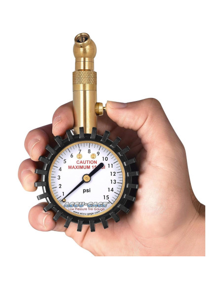 Medidor de Presión de Neumáticos Accu-Gage 15 PSI con Protector
