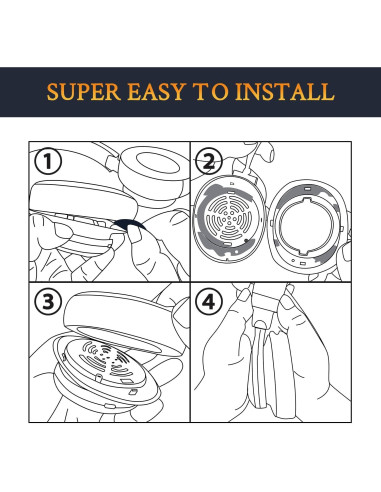 Almohadillas de Repuesto SOULWIT para Auriculares JBL E55BT - Negro