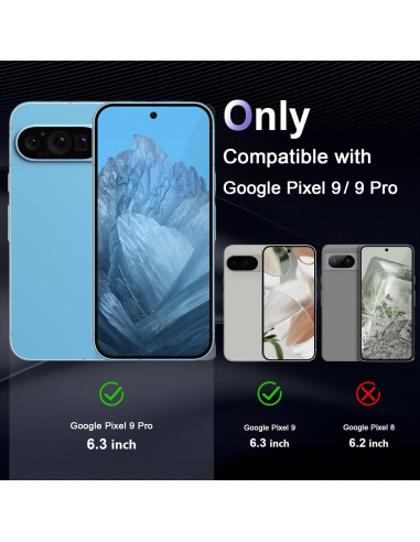 Funda Liisooka para Google Pixel 9/9 Pro, Transparente, Resistente