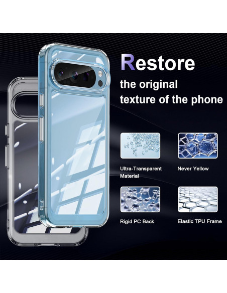 Funda Liisooka para Google Pixel 9/9 Pro, Transparente, Resistente Funda Liisooka para Google Pixel 9/9 Pro, Transparente, Resistente