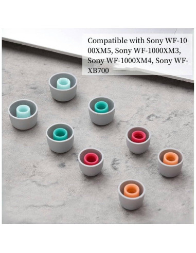 Consejos de Reemplazo Sony WF-1000XM5 - 4 Pares Silicona Negra