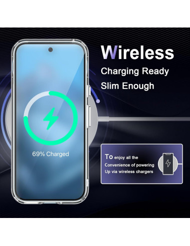 Funda Liisooka para Google Pixel 9/9 Pro, Transparente, Resistente