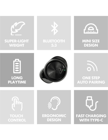 Auriculares Inalámbricos PALOVUE 6877B Bluetooth 5.3 Estéreo