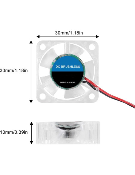 4 Ventiladores 30mm RGB DC 12V Shutao 3010 Silenciosos