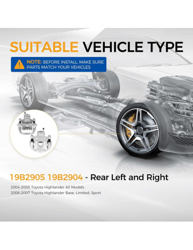 Caliper de Freno de Disco Trasero PAROD para Toyota Highlander 2004-2007