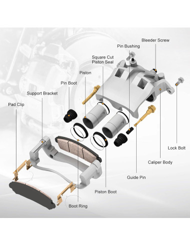 Caliper de Freno de Disco Trasero PAROD para Toyota Highlander 2004-2007