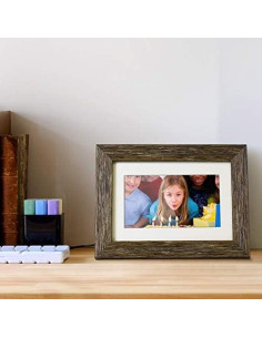 Marco de fotos digital Aluratek 7" madera desgastada USB/SD 2