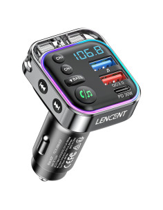 Transmisor FM Bluetooth 5.3 LENCENT 48W Cargador Rápido