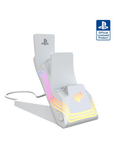 Cargador Dual LED PDP Afterglow Wave para 2 Controladores PS5 - Blanco