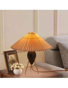 Lámpara de Mesa Moderna Fetason Negra 40.6cm con Bombilla E12 2