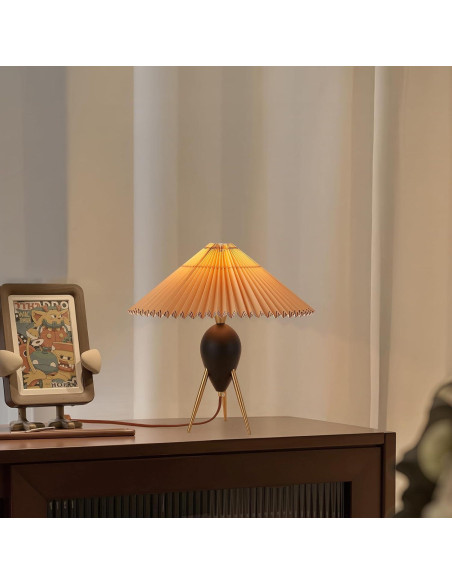 Lámpara de Mesa Moderna Fetason Negra 40.6cm con Bombilla E12