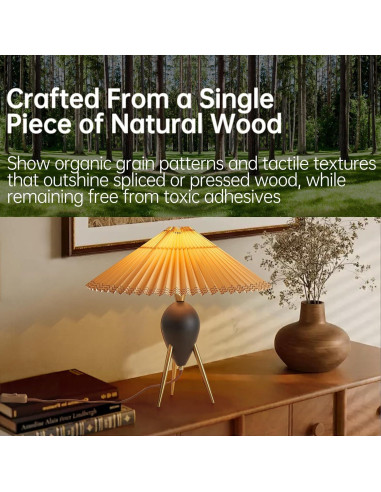 Lámpara de Mesa Moderna Fetason Negra 40.6cm con Bombilla E12