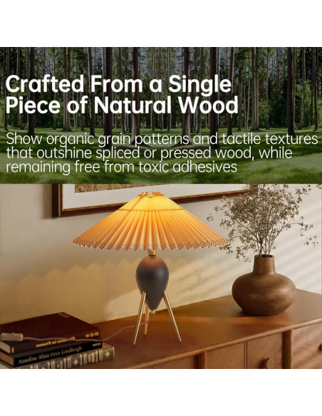 Lámpara de Mesa Moderna Fetason Negra 40.6cm con Bombilla E12