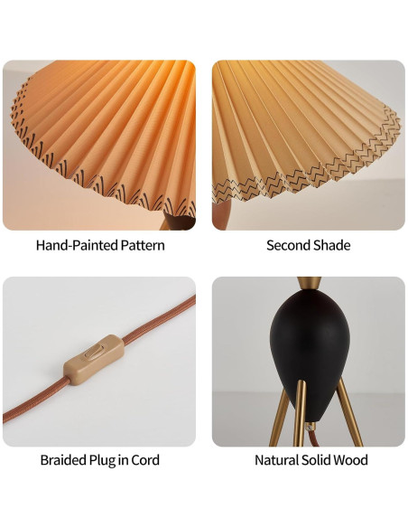 Lámpara de Mesa Moderna Fetason Negra 40.6cm con Bombilla E12