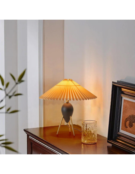 Lámpara de Mesa Moderna Fetason Negra 40.6cm con Bombilla E12