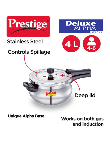 Olla a presión Prestige Deluxe Alpha 4L Acero Inoxidable