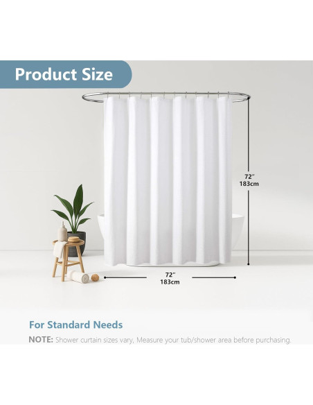 Cortina de Ducha OVZME 182.88x182.88 cm Blanca Texturizada
