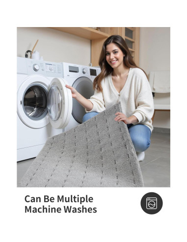 Conjunto de Alfombrillas de Baño ILANGO Grises 3 Piezas Antideslizantes