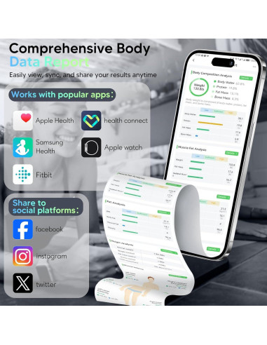 Escala Digital Arboleaf para Peso Corporal y Análisis Completo