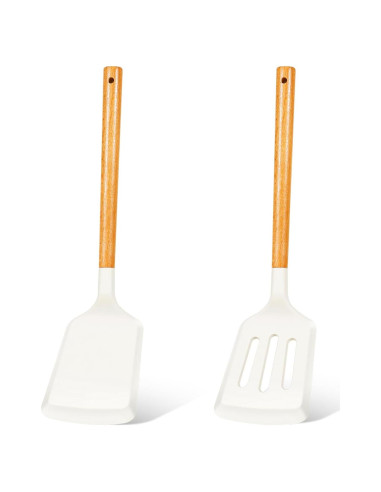 Juego de Espátulas de Silicona KLAQQED 2 Piezas Resistente al Calor