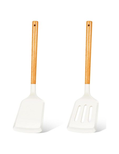 Juego de Espátulas de Silicona KLAQQED 2 Piezas Resistente al Calor Juego de Espátulas de Silicona KLAQQED 2 Piezas Resistente al Calor