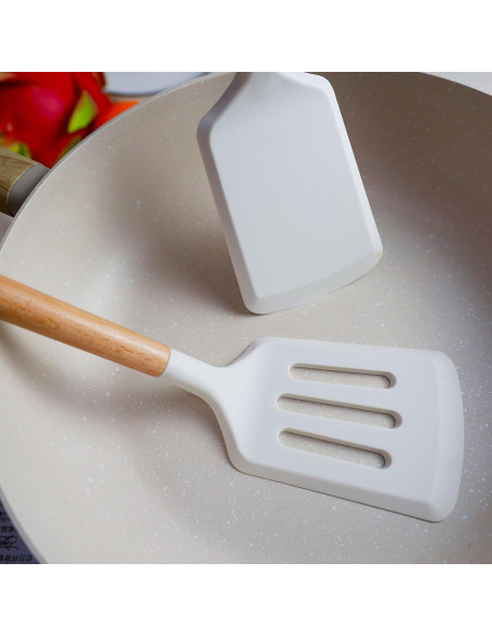 Juego de Espátulas de Silicona KLAQQED 2 Piezas Resistente al Calor Juego de Espátulas de Silicona KLAQQED 2 Piezas Resistente al Calor