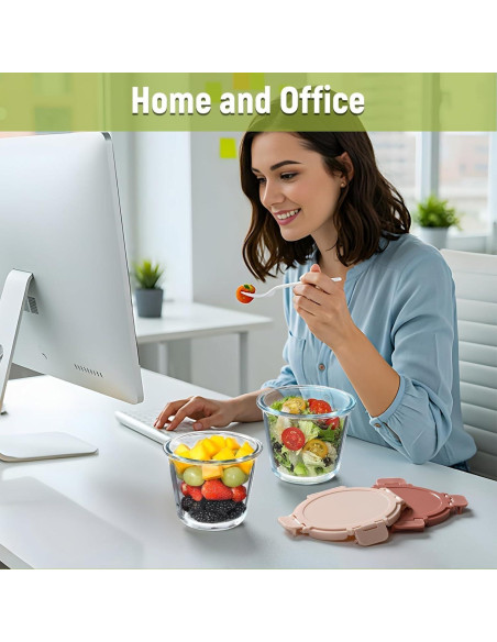 Set de 6 Contenedores de Vidrio 3 Tazas Snuvid - Herméticos y Apto Microondas