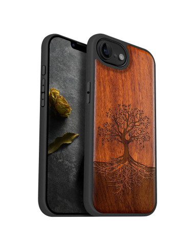 Funda de Madera Magnética Carveit para iPhone 16e - Yin Yang
