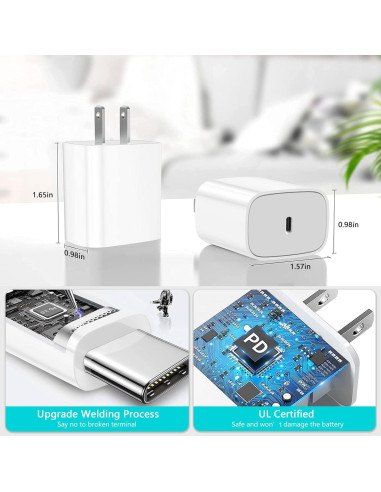 Cargador Rápido USB C 20W Sunsron + Cable 10FT para iPad